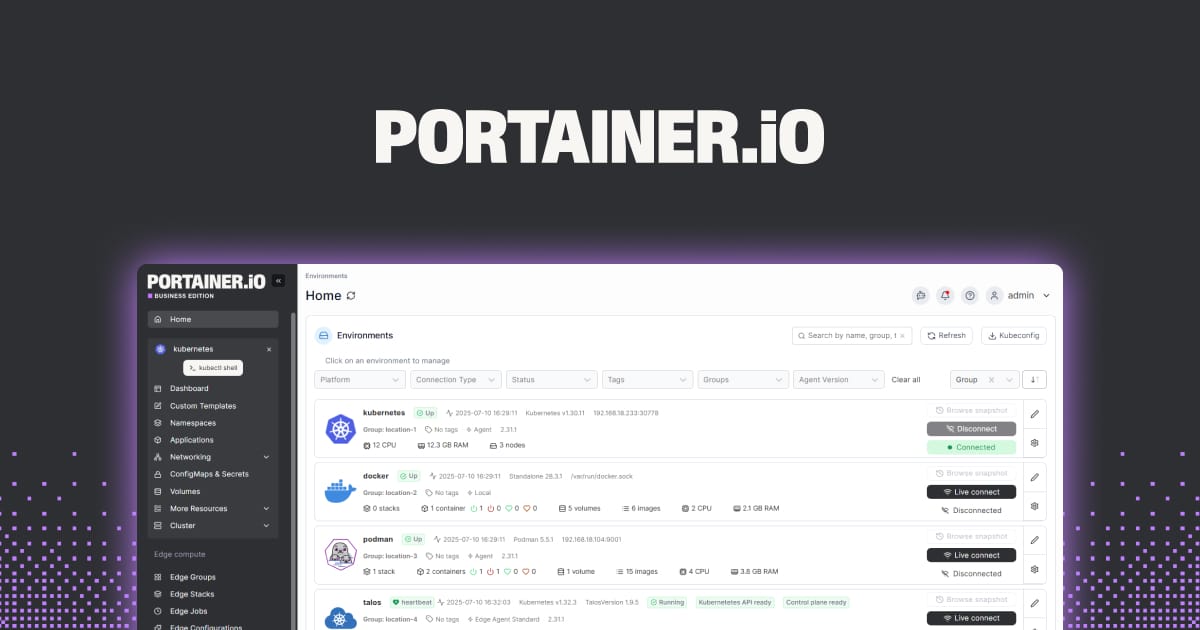 Portainer.io Logo and Interface